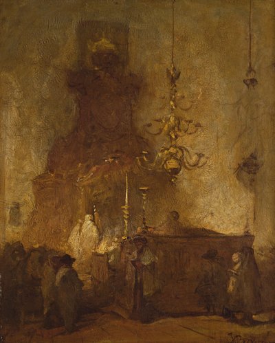 ハーグのドイツのシナゴーグの内部、1875-80 作： Johannes Bosboom