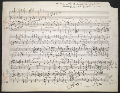 ツヴァイク MS 19 f.1r ピアノ協奏曲第 2 番変ロ長調 op. 83 作： Johannes Brahms
