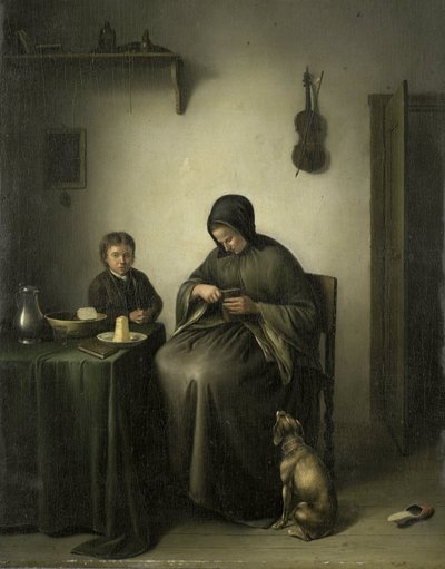 パンを切る女 作： Johannes Christiaan Janson