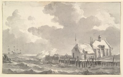嵐の中の河口 作： Johannes Christiaan Schotel