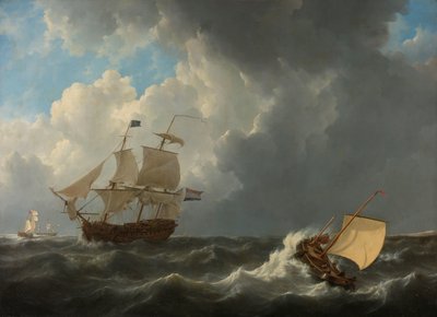 荒れ狂う海の船 作： Johannes Christiaan Schotel