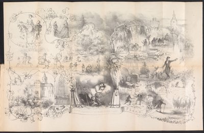 ライデン学生年鑑の漫画、1856 年 仮面舞踏会の夜からの夢のイメージ (オブジェクトのタイトル) 作： Johannes Christiaan d