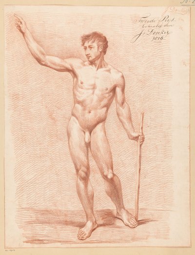 正面から見た男性立裸体（2等1816年） 作： Johannes Donker