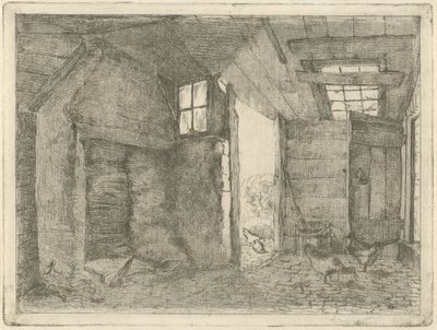 鶏のいる納屋 作： Johannes Everhardus Rijnboutt