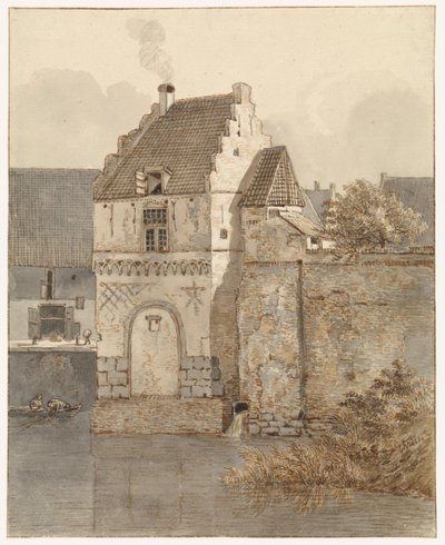 ナイメーヘンの Oude Haven にある Bottelpoort の眺め 作： Johannes Franciscus Christ