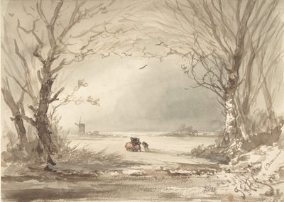 冬の風景」1854年 作： Johannes Franciscus Hoppenbrouwers