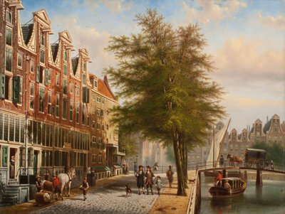 アムステルダムのライツェグラハトとヘーレングラハトの眺め 作： Johannes Franciscus Spohler