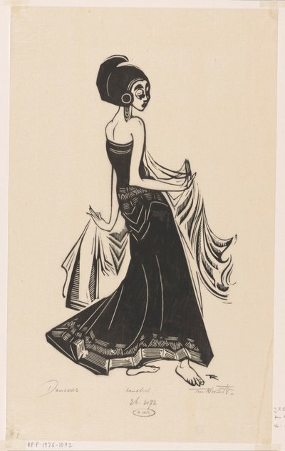 Danseres (オブジェクトの元のタイトル) 作： Johannes Frederik Engelbert ten Klooster (signed by artist)