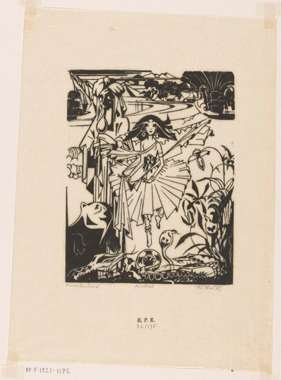Hindoedanseres (オブジェクトの元のタイトル) 作： Johannes Frederik Engelbert ten Klooster (signed by artist)