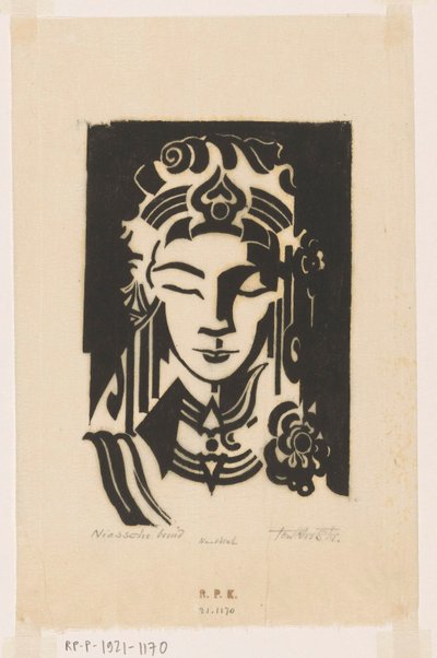 Niassche bruid (オブジェクトの元のタイトル) 作： Johannes Frederik Engelbert ten Klooster (signed by artist)