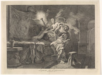 セレスはトリプトレモスが殺されるのを防ぎます Lyncus と Loup-cervier (オブジェクトのタイトル) 聖書、神話、寓話のシーン（シリーズタイトル） 作： Johannes Glauber