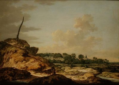 スポーツマンのいる風景とミドルバーグの遠景 作： Johannes Goedaert