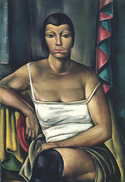 座っている女性 作： Johannes Greenberg