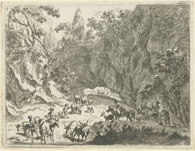 羊飼いと牛のいる山の風景 羊飼いと牛のいる風景（シリーズタイトル） 作： Johannes Gronsveld