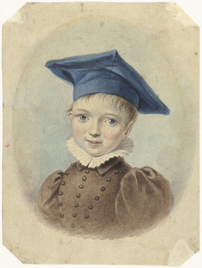 青いベレー帽をかぶった少年 作： Johannes Hari (I)
