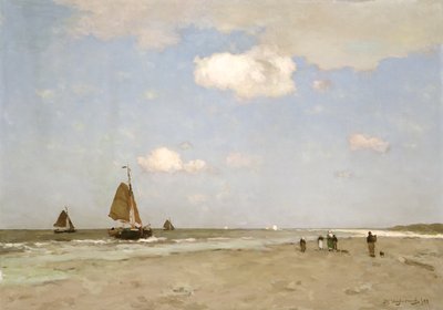 ビーチのシーン、1887 作： Johannes Hendrik Weissenbruch