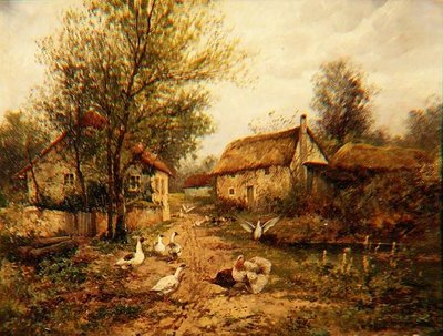 農場の池のほとりの家禽たち 作： Johannes Hendrik Weissenbruch