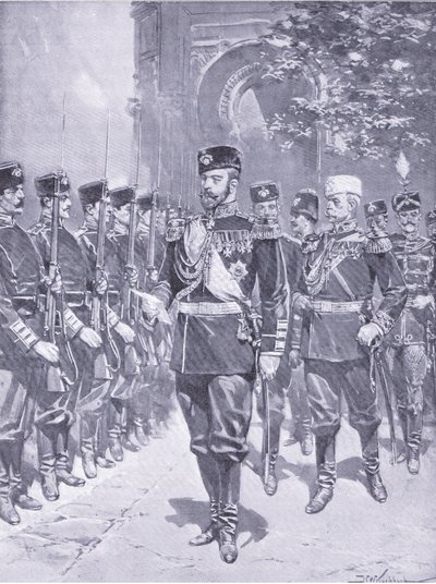 彼の皇帝陛下、日露戦争のカッセルの歴史第1巻、c.1900からのイラスト 作： Johannes Hermann Barend Koekkoek