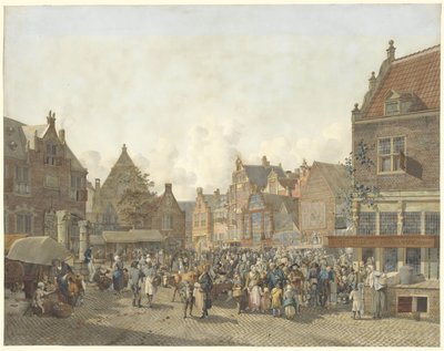 フェアのあるタウンスクエア 遊園地のある町の広場 作： Johannes Huibert Prins