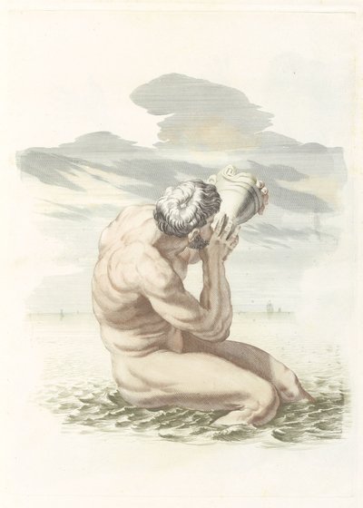 貝殻を吹くトリトン 作： Johannes Jacobsz van den Aveele (attributed to)