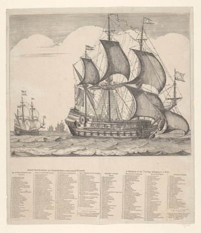 Towerck を実行中の Tackled Ship の説明 作： Johannes Jacobsz van den Aveele