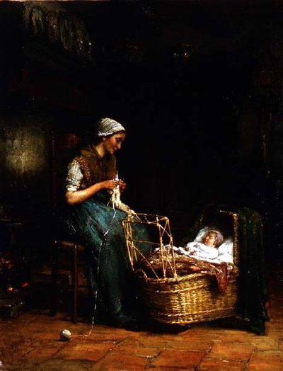 コテージの中の母と子（18091も参照） 作： Johannes Jacobus Paling