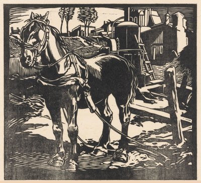 荷馬車の馬 作： Johannes Josephus Aarts (signed by artist)