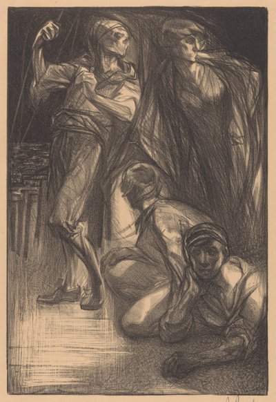 男2人と女1人の死 作： Johannes Josephus Aarts (signed by artist)