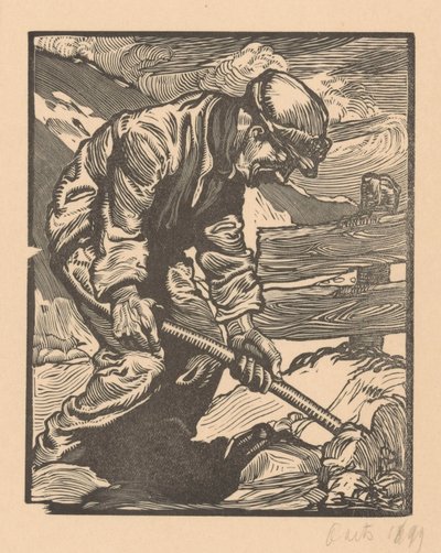 堤防作業員 作： Johannes Josephus Aarts (signed by artist)