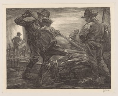 堤防労働者 作： Johannes Josephus Aarts (signed by artist)