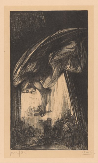群衆の上の天使 作： Johannes Josephus Aarts (signed by artist)