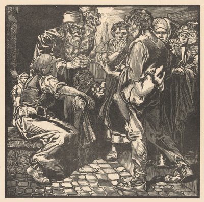 男はお金の袋に会いました 作： Johannes Josephus Aarts (signed by artist)