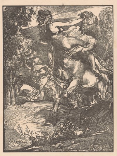 女性を誘拐するケンタウロス 作： Johannes Josephus Aarts