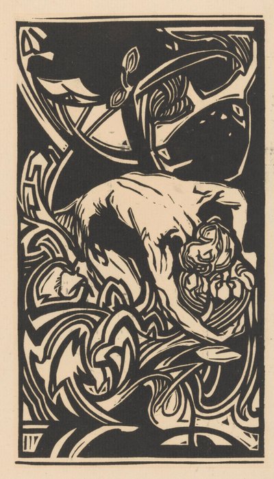 植物の間でひざまずく姿 作： Johannes Josephus Aarts