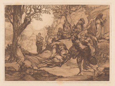 丘陵地帯の男性、女性、子供 作： Johannes Josephus Aarts