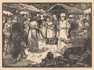 男性と女性の市場シーン 作： Johannes Josephus Aarts