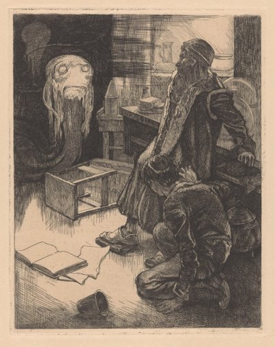 書斎にいる二人の男と怪物 作： Johannes Josephus Aarts