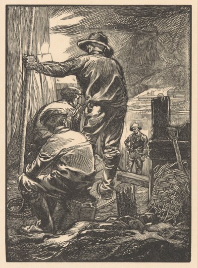 水辺の 4 人の労働者 作： Johannes Josephus Aarts