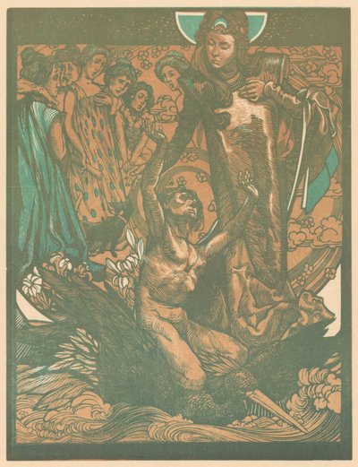 鳥の背中に男と女性像 作： Johannes Josephus Aarts