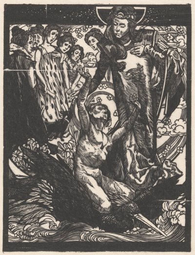 鳥の背中に男と女性像 作： Johannes Josephus Aarts