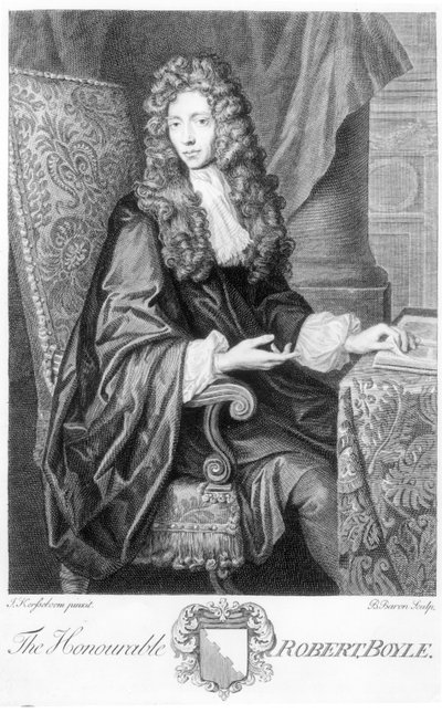 B.バロンによって刻まれた名誉あるロバートボイル（1627-91） 作： Johannes Kerseboom