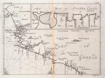 アフリカ、シエラレオネの地図 作： Johannes Kip