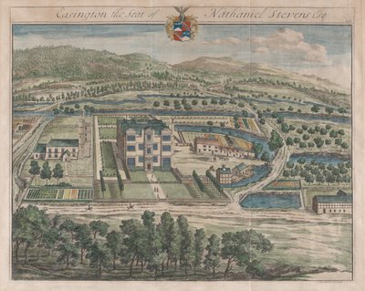 Easington、The Seat of Nathaniel Stevens、[1712] 1768 年に再発行。 作： Johannes Kip