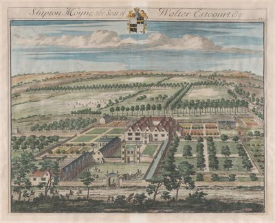 Shipton Moyne, The Seat of Walter Estcourt, Esq., [1712] 1768 年に再発行。 作： Johannes Kip
