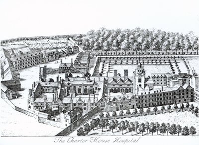 チャーターハウス病院、1720年頃 作： Johannes Kip