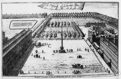 リンカーンズインの展望、1720年 作： Johannes Kip