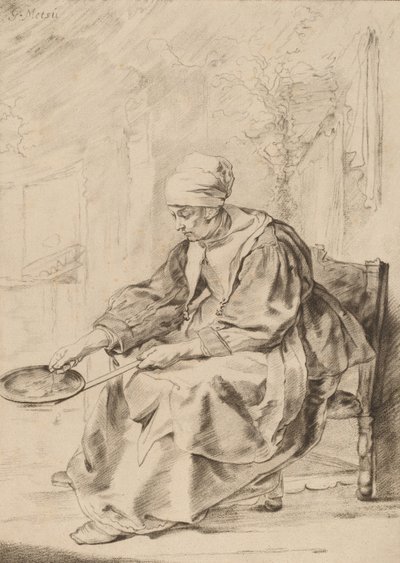 パンケーキの女、1768年。 作： Johannes Kornlein