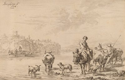 ミュールに座る女 1769年 作： Johannes Kornlein