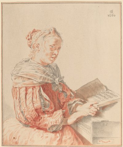 キーボードを弾く少女（1767年 作： Johannes Kornlein