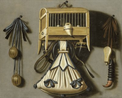 狩猟用具のある静物 作： Johannes Leemans